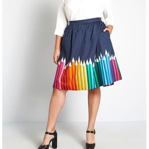 Modcloth Cotton A-Line Skirt with Pockets